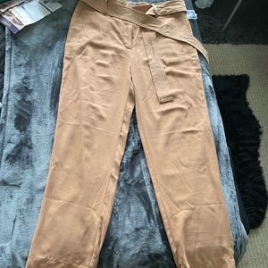Tan Mid-Rise Trousers